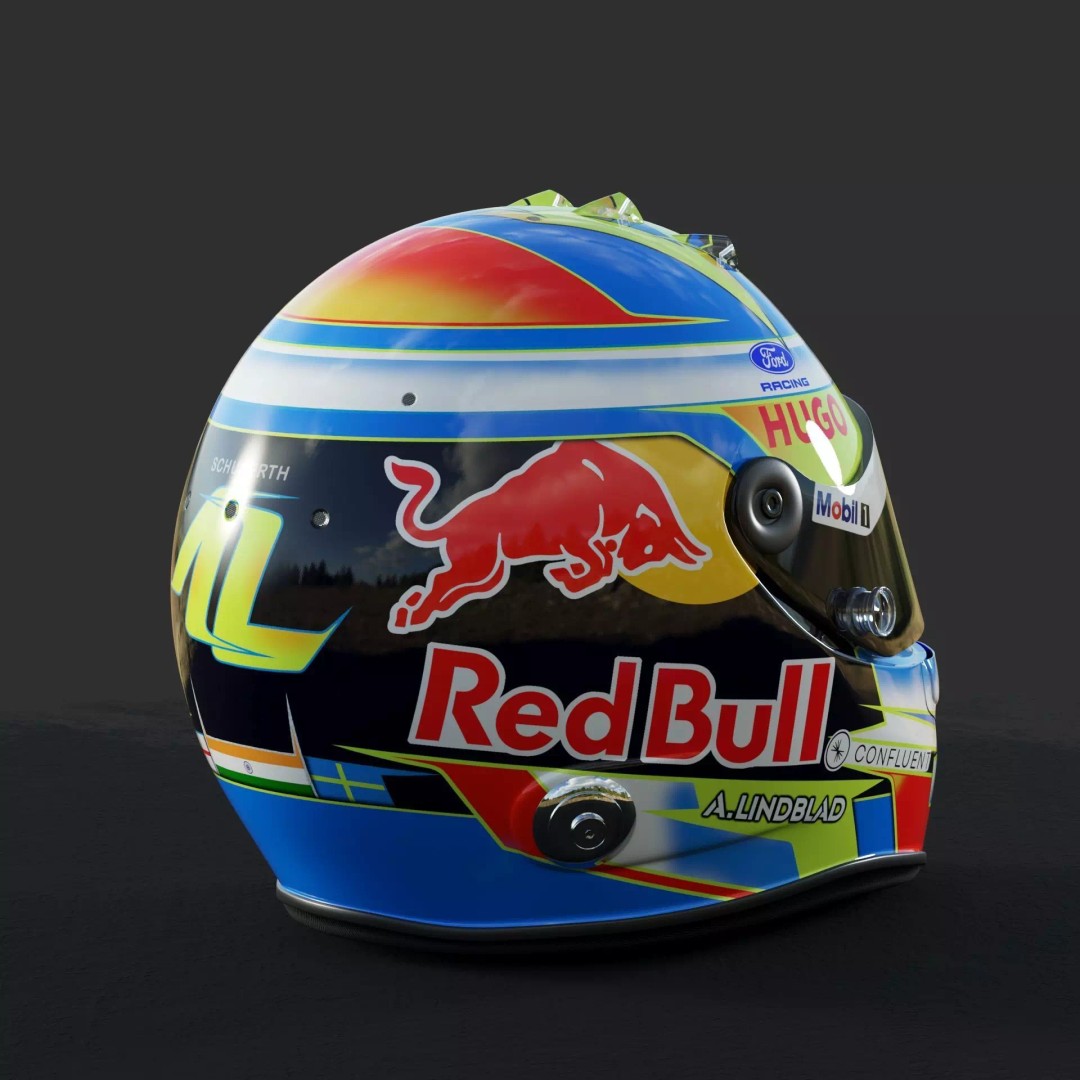 F1 Lindblad Helmet 3D Model – Detailed Racing Asset, FBX, PBR - View 12