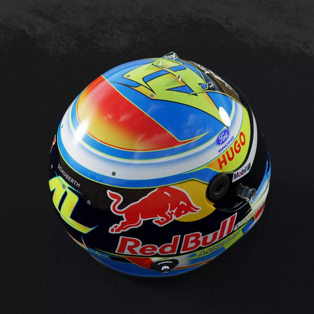 F1 Lindblad Helmet 3D Model – Detailed Racing Asset, FBX, PBR - View 13