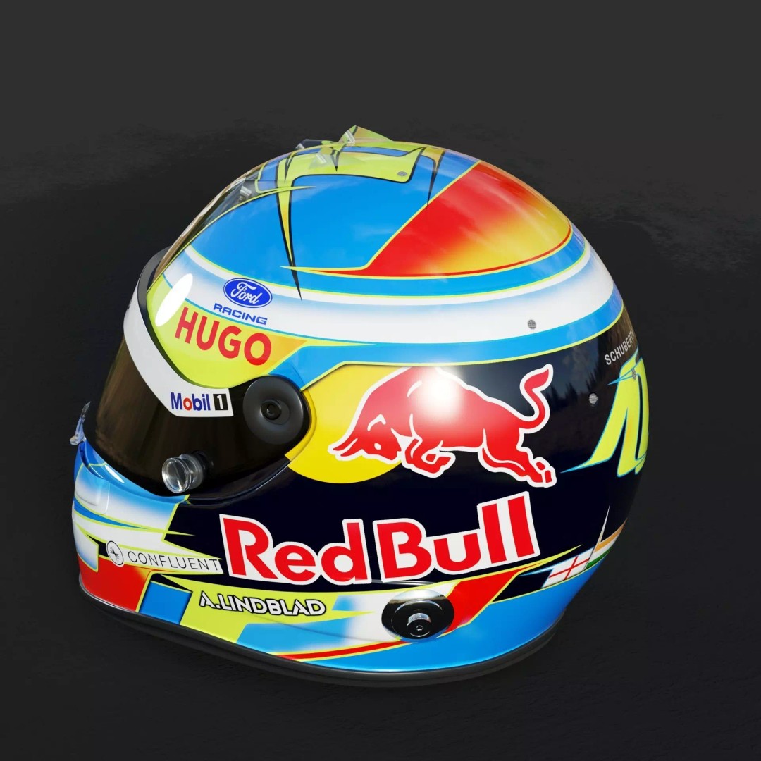 F1 Lindblad Helmet 3D Model – Detailed Racing Asset, FBX, PBR - View 14