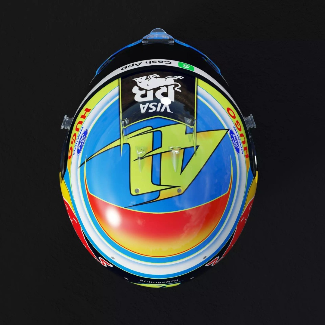 F1 Lindblad Helmet 3D Model – Detailed Racing Asset, FBX, PBR - View 15