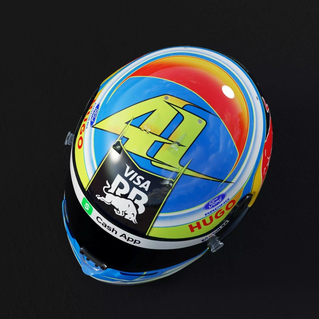 F1 Lindblad Helmet 3D Model – Detailed Racing Asset, FBX, PBR - View 16