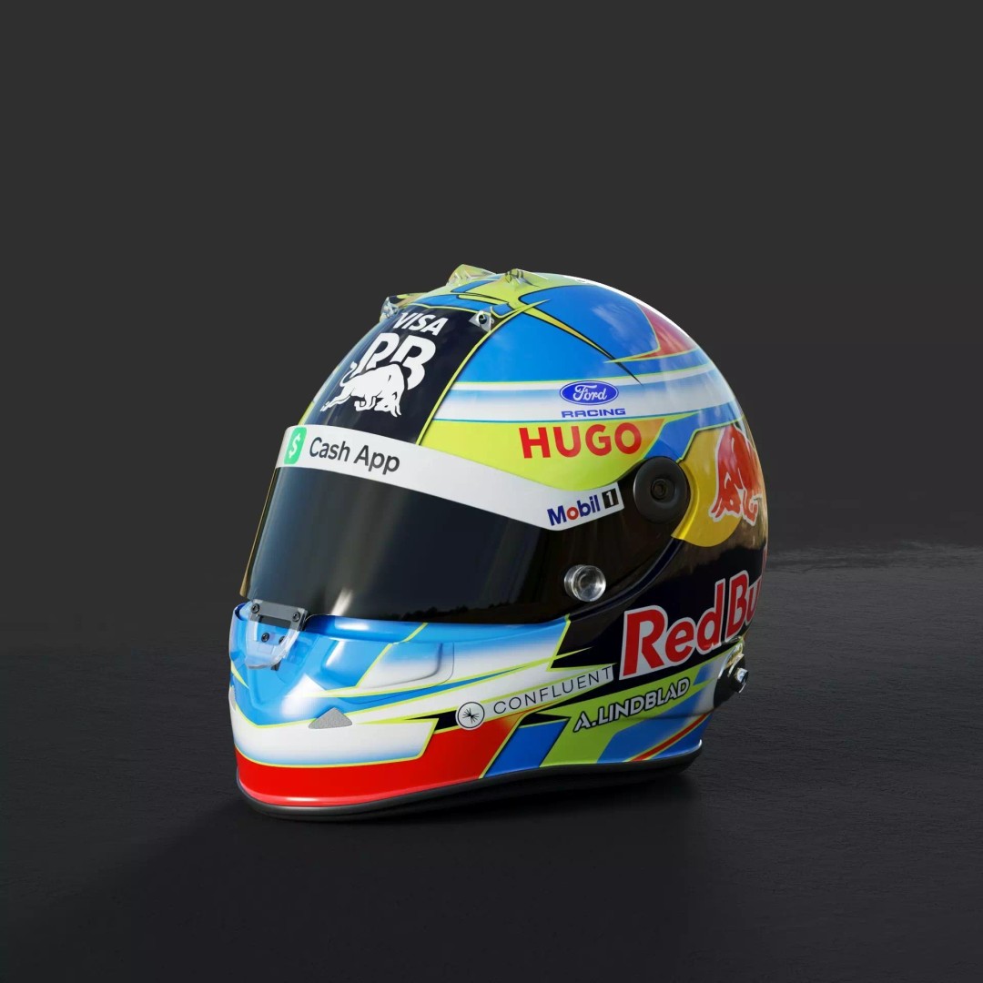 F1 Lindblad Helmet 3D Model – Detailed Racing Asset, FBX, PBR - View 17