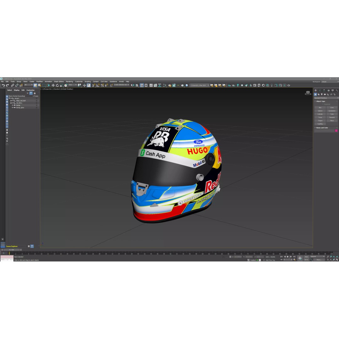 F1 Lindblad Helmet 3D Model – Detailed Racing Asset, FBX, PBR - View 20