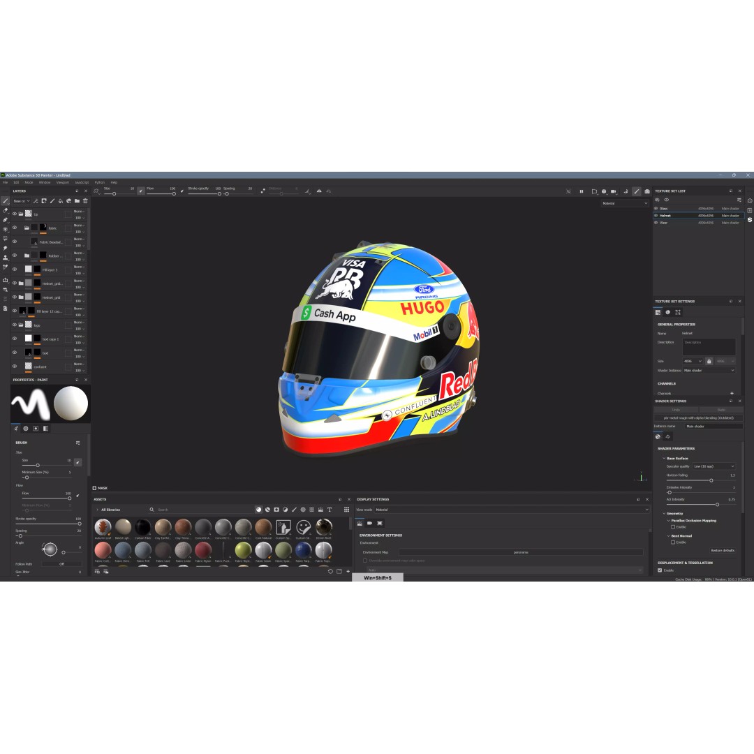 F1 Lindblad Helmet 3D Model – Detailed Racing Asset, FBX, PBR - View 21