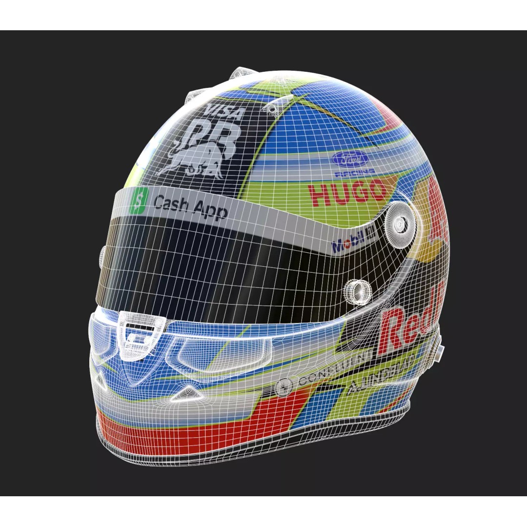 F1 Lindblad Helmet 3D Model – Detailed Racing Asset, FBX, PBR - View 22