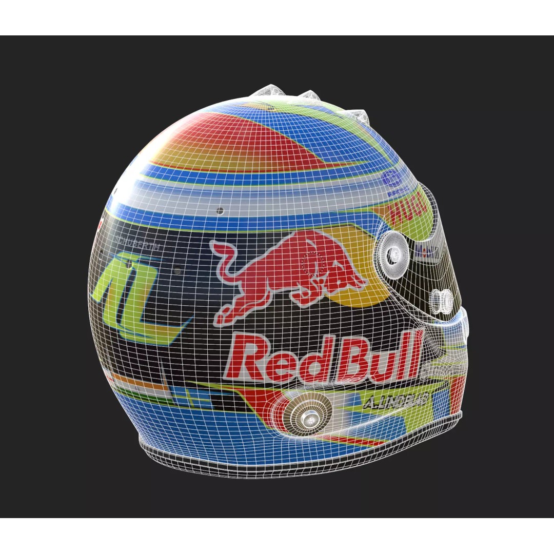 F1 Lindblad Helmet 3D Model – Detailed Racing Asset, FBX, PBR - View 23