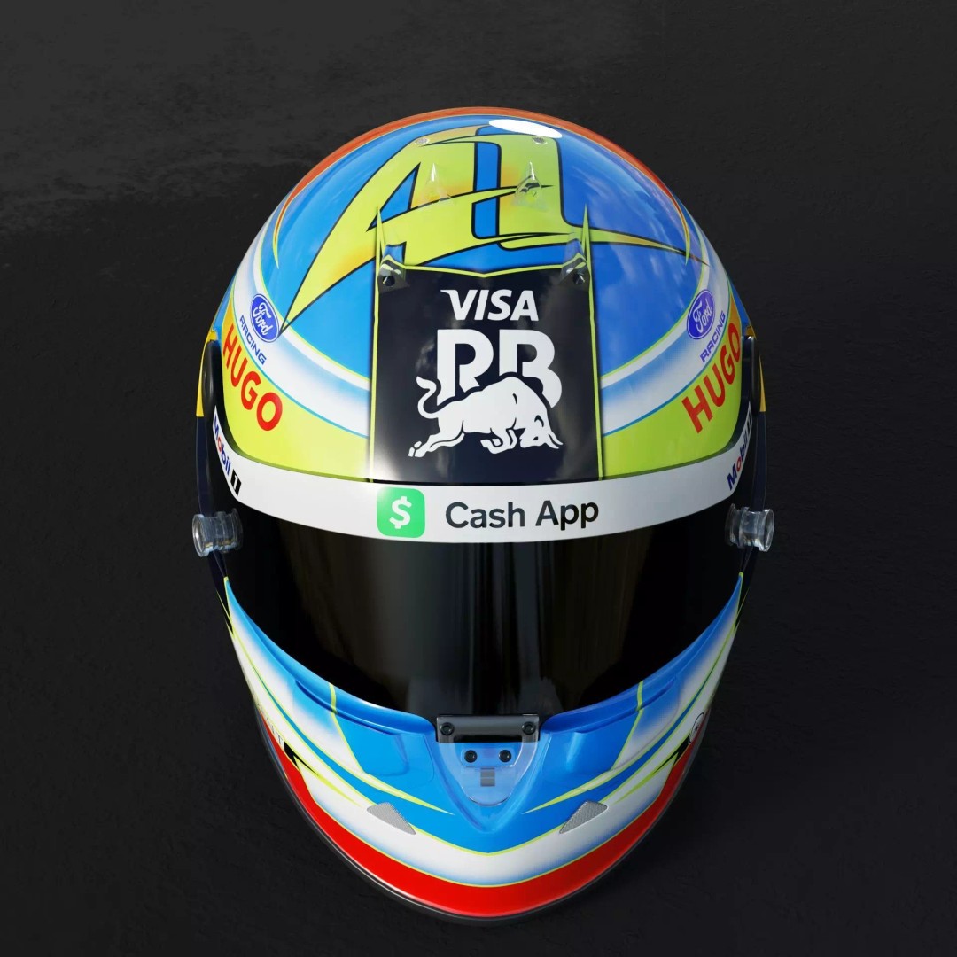 F1 Lindblad Helmet 3D Model – Detailed Racing Asset, FBX, PBR - View 4