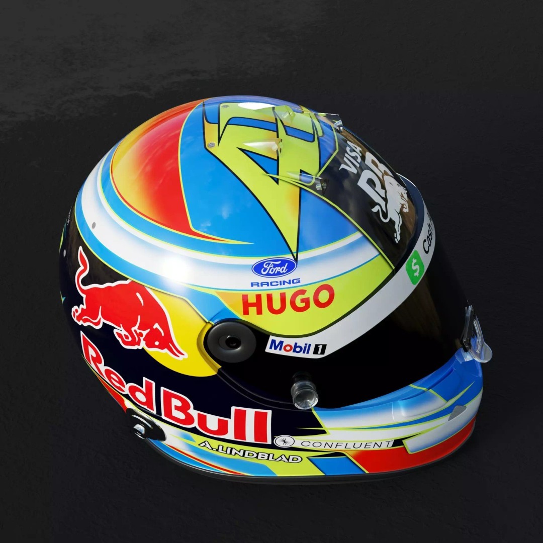 F1 Lindblad Helmet 3D Model – Detailed Racing Asset, FBX, PBR - View 8