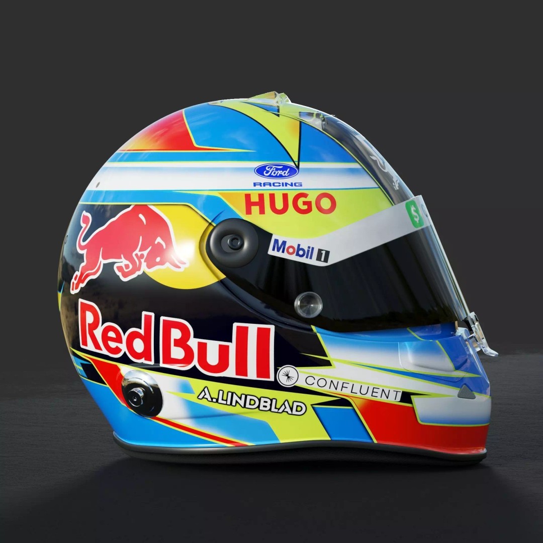 F1 Lindblad Helmet 3D Model – Detailed Racing Asset, FBX, PBR - View 9