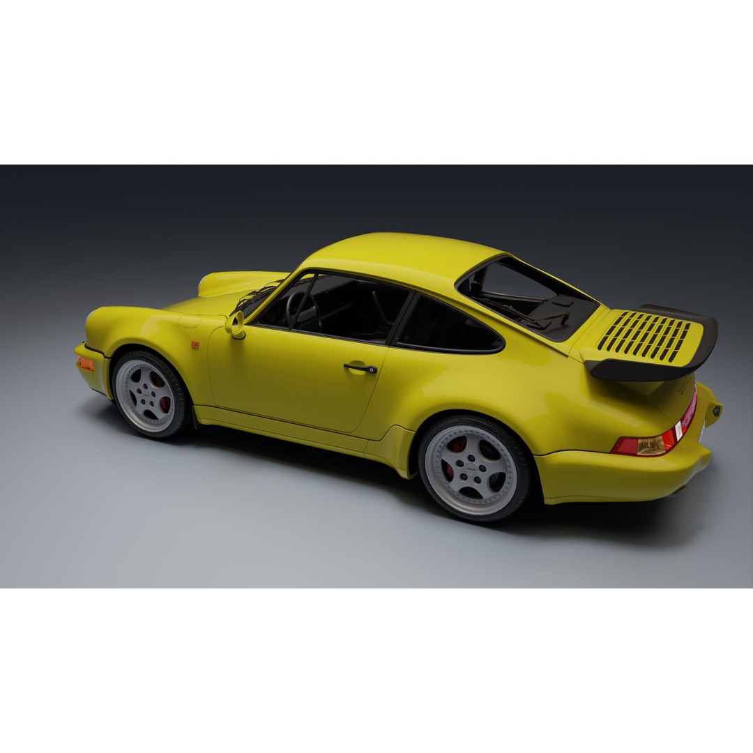 Porsche 911 964 Turbo 3D Model – Low Poly Game Asset, FBX, PBR - View 10