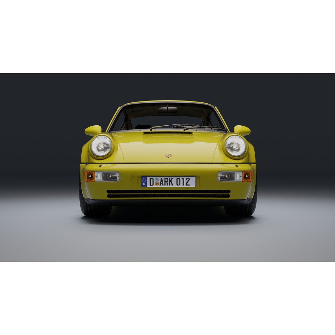 Porsche 911 964 Turbo 3D Model – Low Poly Game Asset, FBX, PBR - View 13