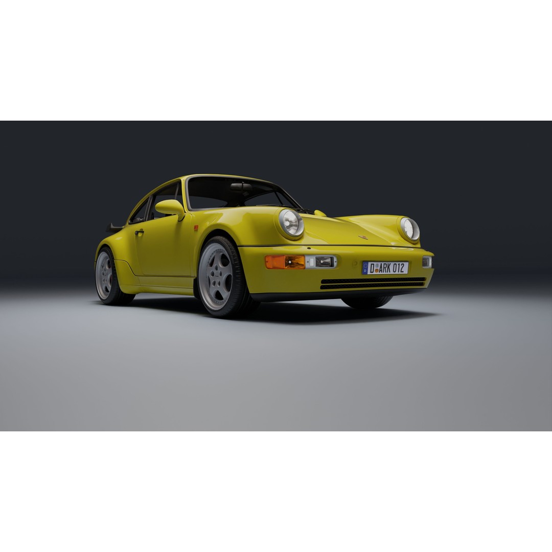 Porsche 911 964 Turbo 3D Model – Low Poly Game Asset, FBX, PBR - View 14