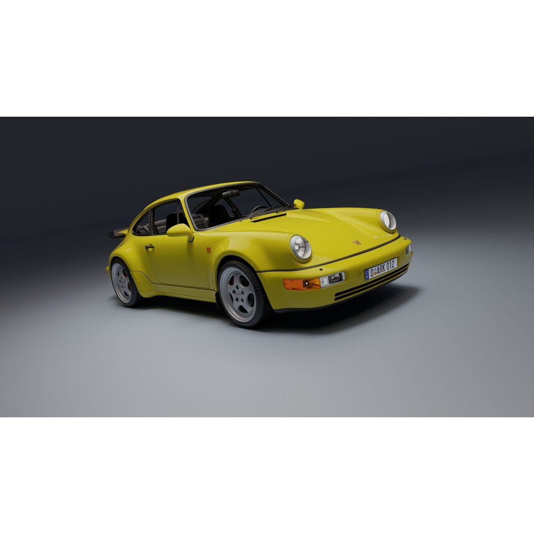 Porsche 911 964 Turbo 3D Model – Low Poly Game Asset, FBX, PBR - View 16