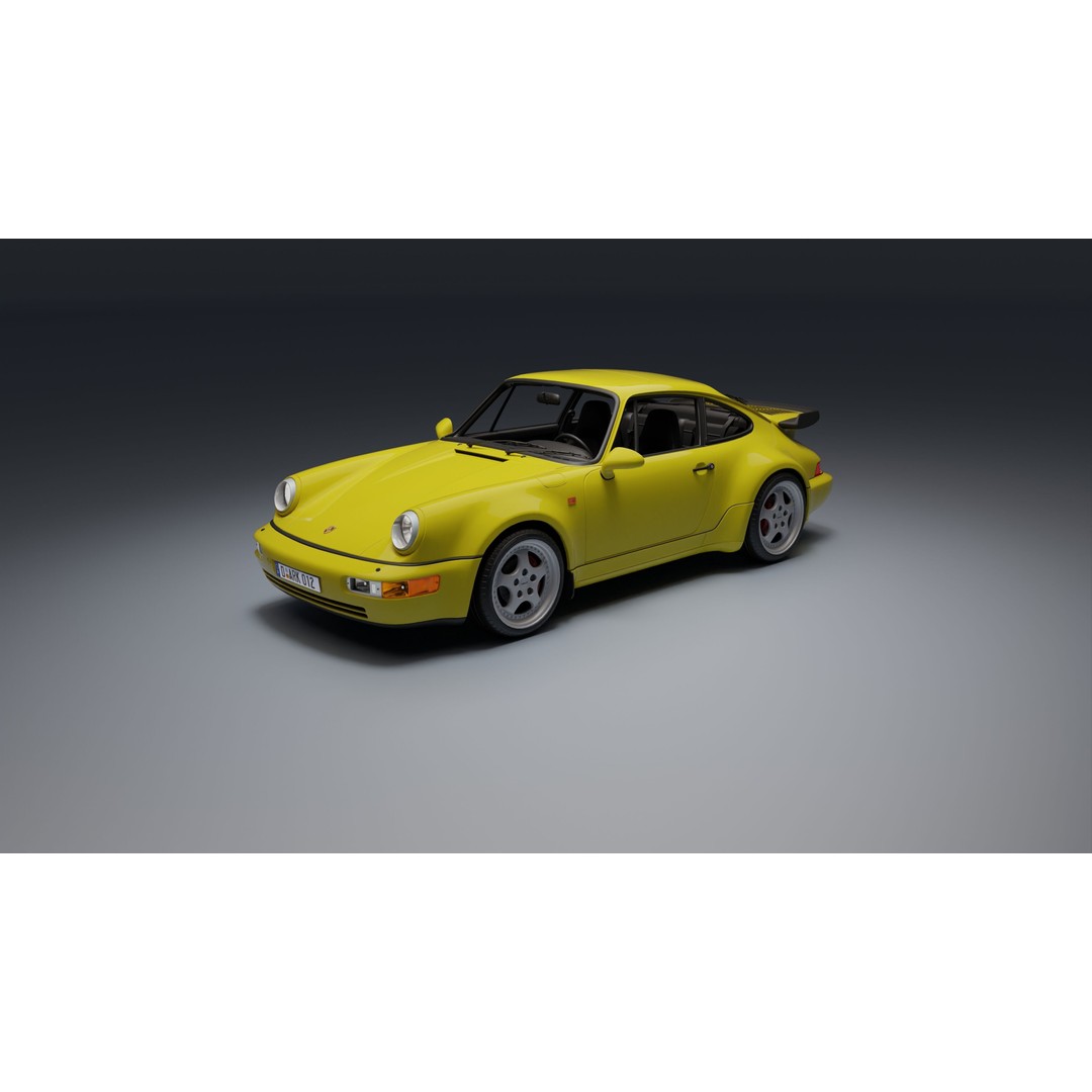 Porsche 911 964 Turbo 3D Model – Low Poly Game Asset, FBX, PBR - View 17