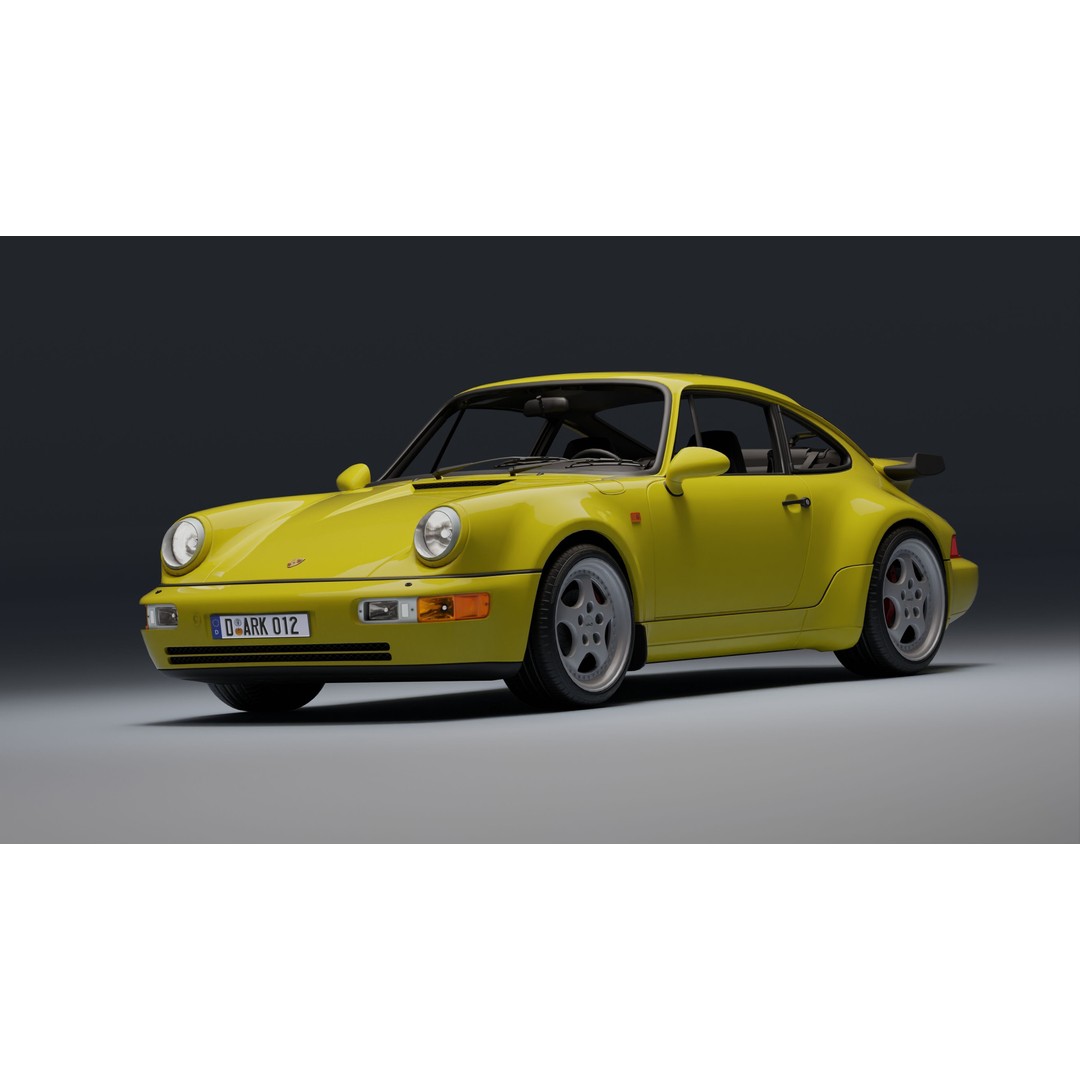 Porsche 911 964 Turbo 3D Model – Low Poly Game Asset, FBX, PBR - View 18