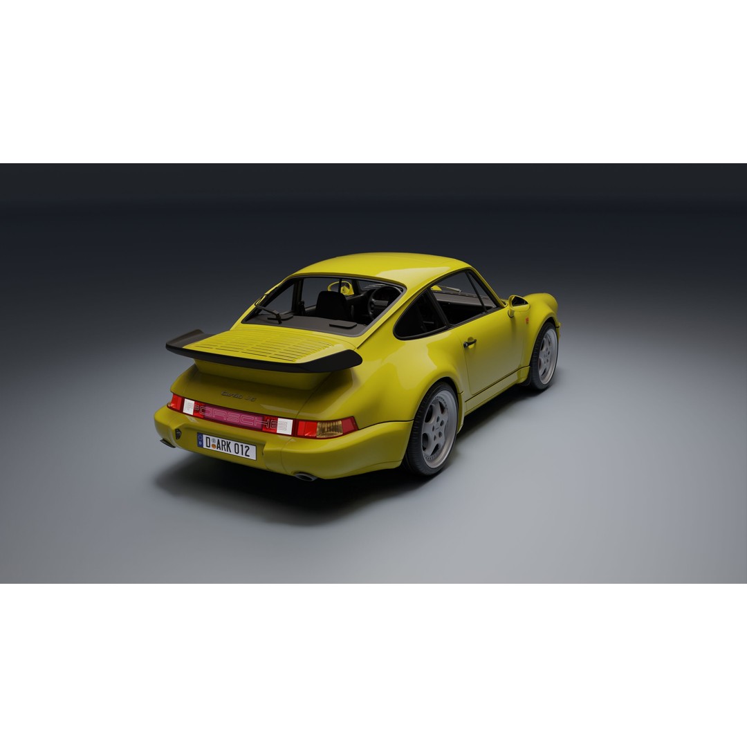 Porsche 911 964 Turbo 3D Model – Low Poly Game Asset, FBX, PBR - View 19