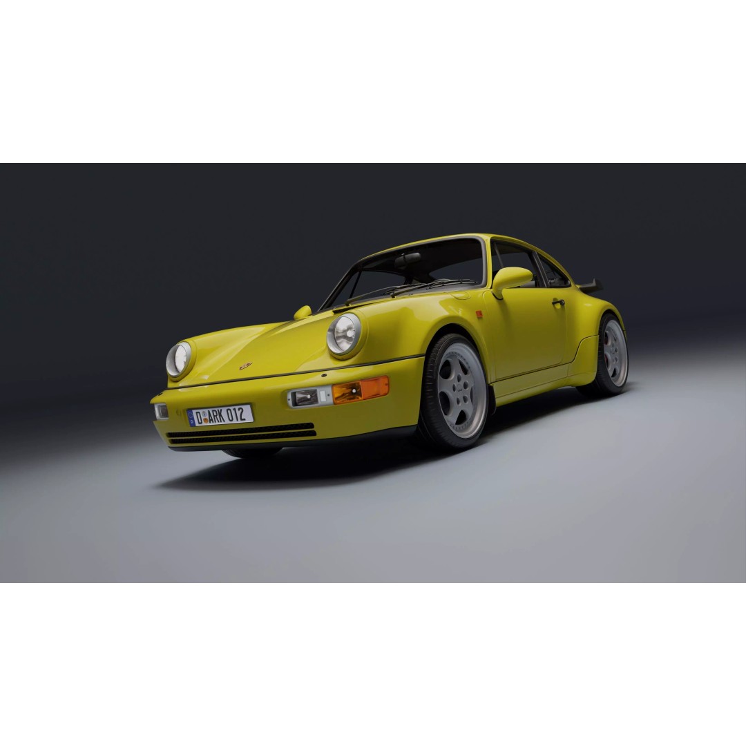 Porsche 911 964 Turbo 3D Model – Low Poly Game Asset, FBX, PBR - View 2
