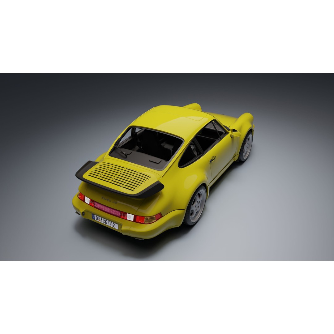 Porsche 911 964 Turbo 3D Model – Low Poly Game Asset, FBX, PBR - View 20