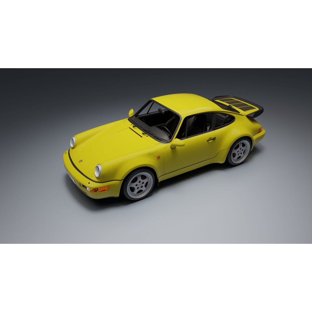 Porsche 911 964 Turbo 3D Model – Low Poly Game Asset, FBX, PBR - View 21