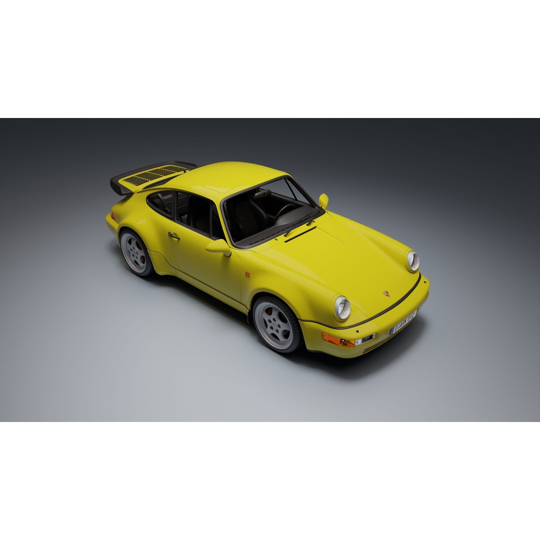 Porsche 911 964 Turbo 3D Model – Low Poly Game Asset, FBX, PBR - View 22