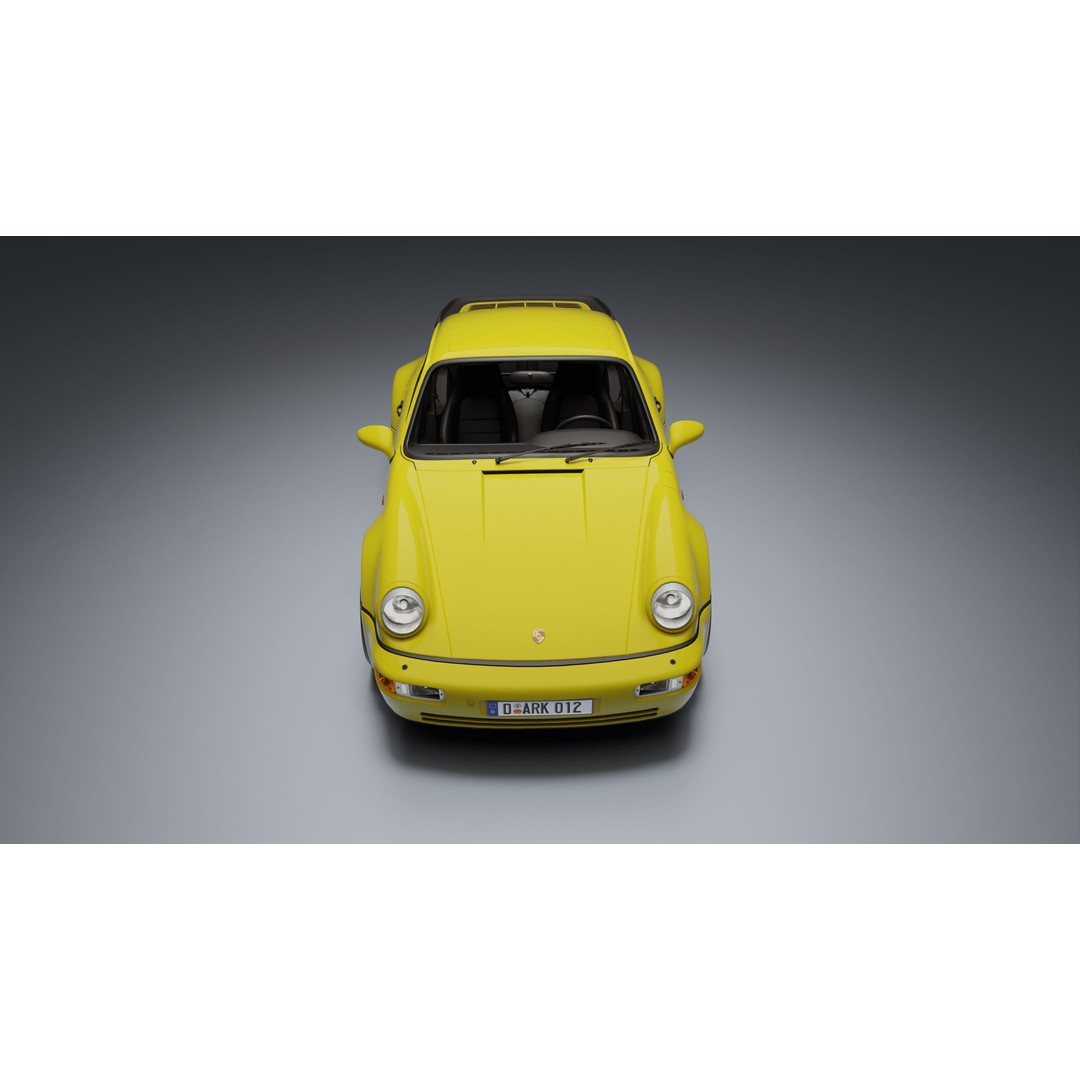 Porsche 911 964 Turbo 3D Model – Low Poly Game Asset, FBX, PBR - View 23