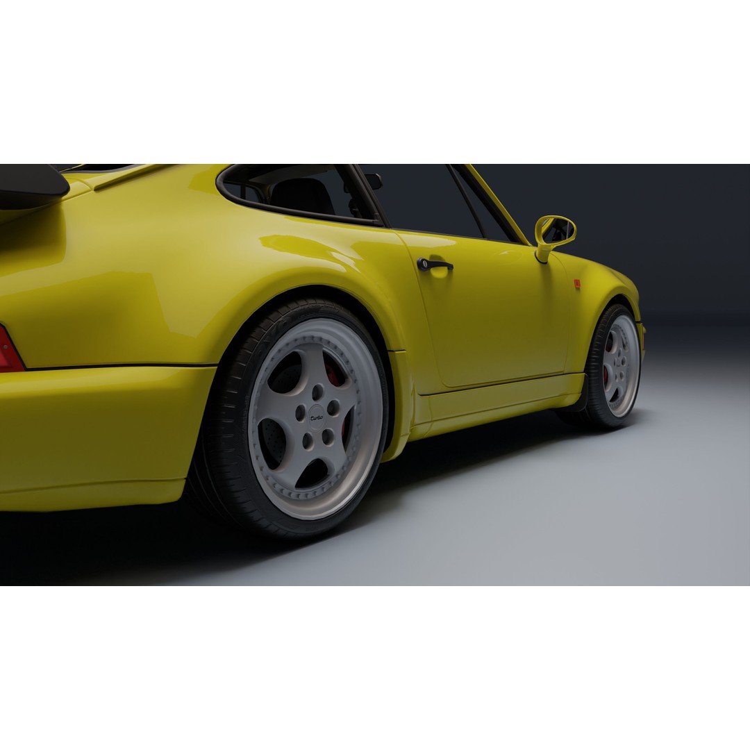 Porsche 911 964 Turbo 3D Model – Low Poly Game Asset, FBX, PBR - View 24