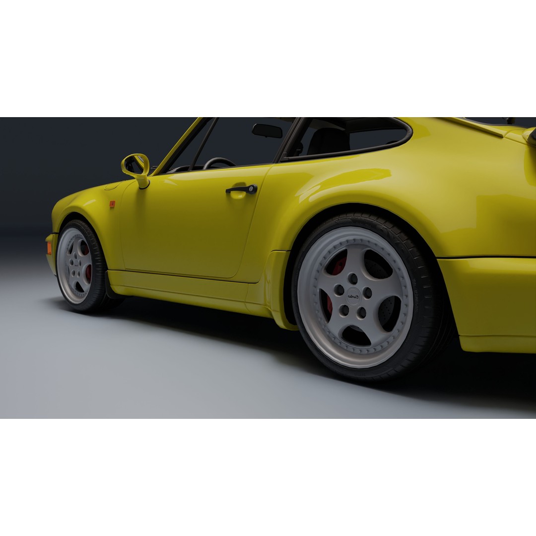 Porsche 911 964 Turbo 3D Model – Low Poly Game Asset, FBX, PBR - View 27