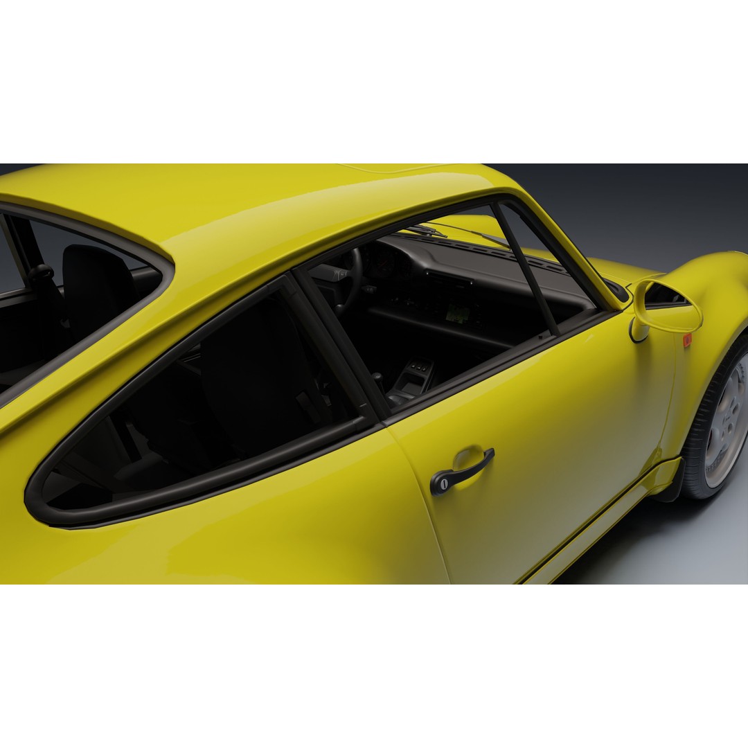 Porsche 911 964 Turbo 3D Model – Low Poly Game Asset, FBX, PBR - View 28