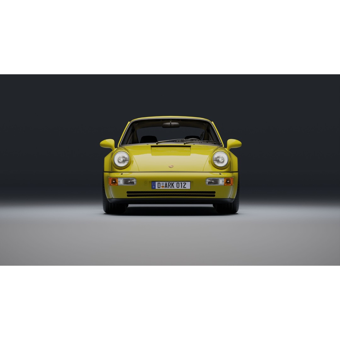 Porsche 911 964 Turbo 3D Model – Low Poly Game Asset, FBX, PBR - View 30