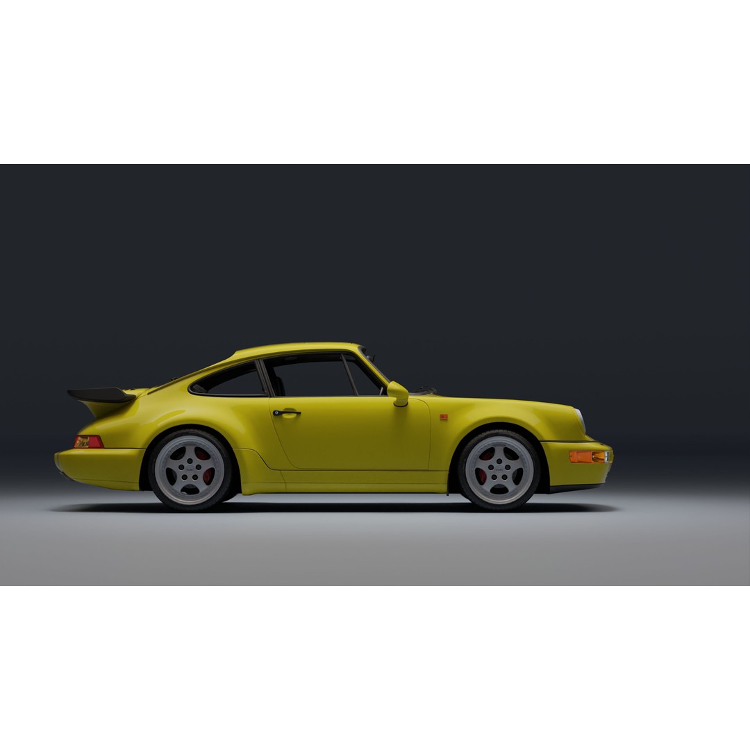 Porsche 911 964 Turbo 3D Model – Low Poly Game Asset, FBX, PBR - View 31