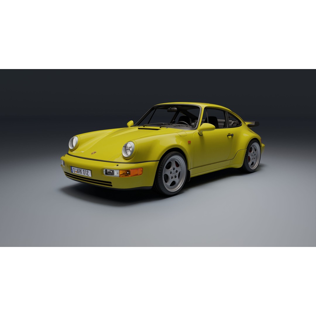 Porsche 911 964 Turbo 3D Model – Low Poly Game Asset, FBX, PBR - View 6