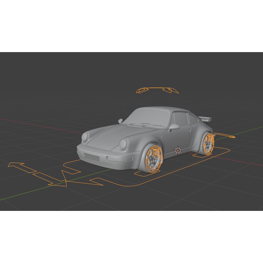 Porsche 911 964 Turbo 3D Model – Low Poly Game Asset, FBX, PBR - View 7