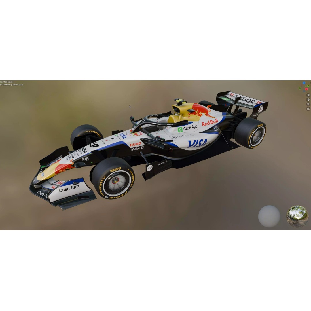 F1 Visa Cash App VICARB03 2026 3D Model – Low Poly Racing Car, FBX