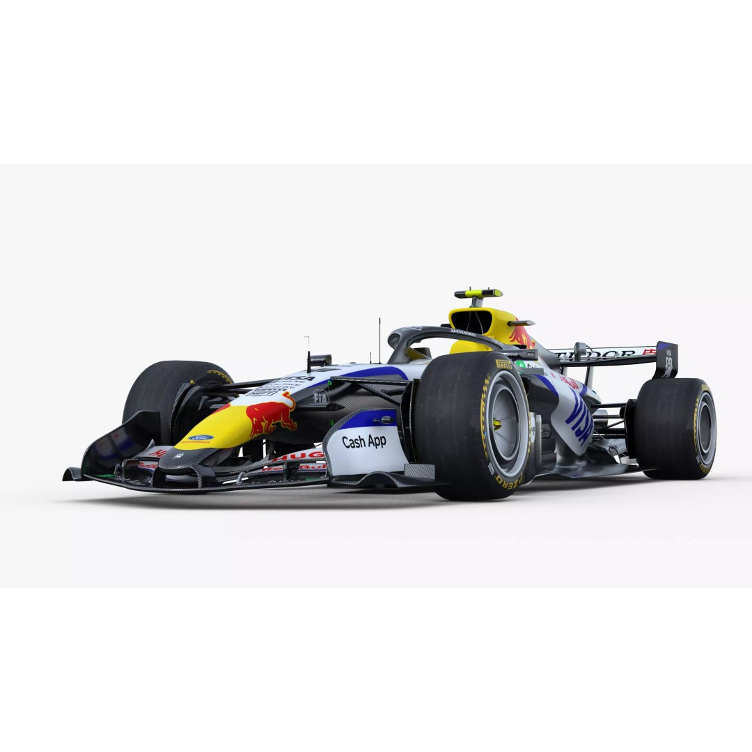F1 Visa Cash App VICARB03 2026 3D Model – Low Poly Racing Car, FBX - View 15