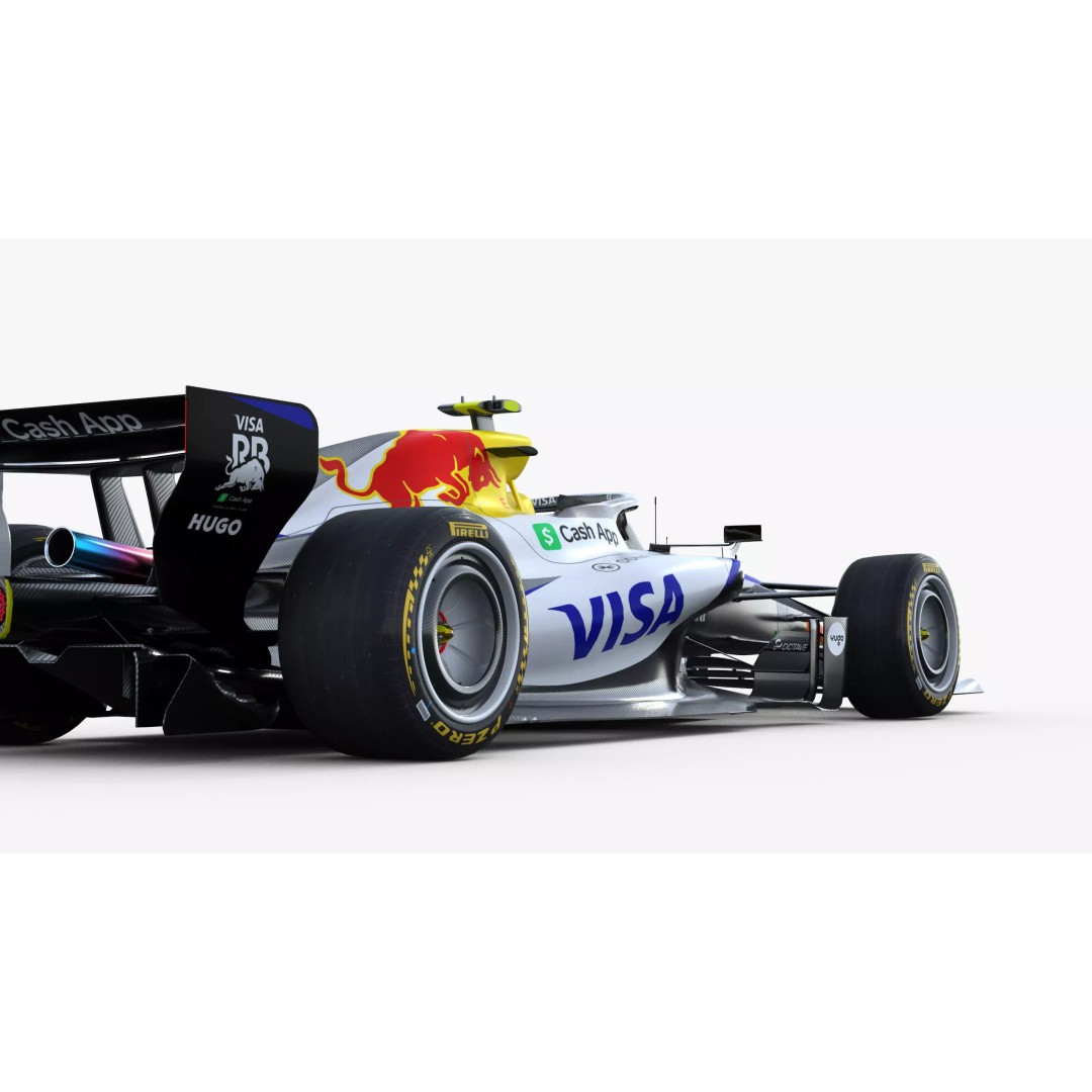 F1 Visa Cash App VICARB03 2026 3D Model – Low Poly Racing Car, FBX - View 16