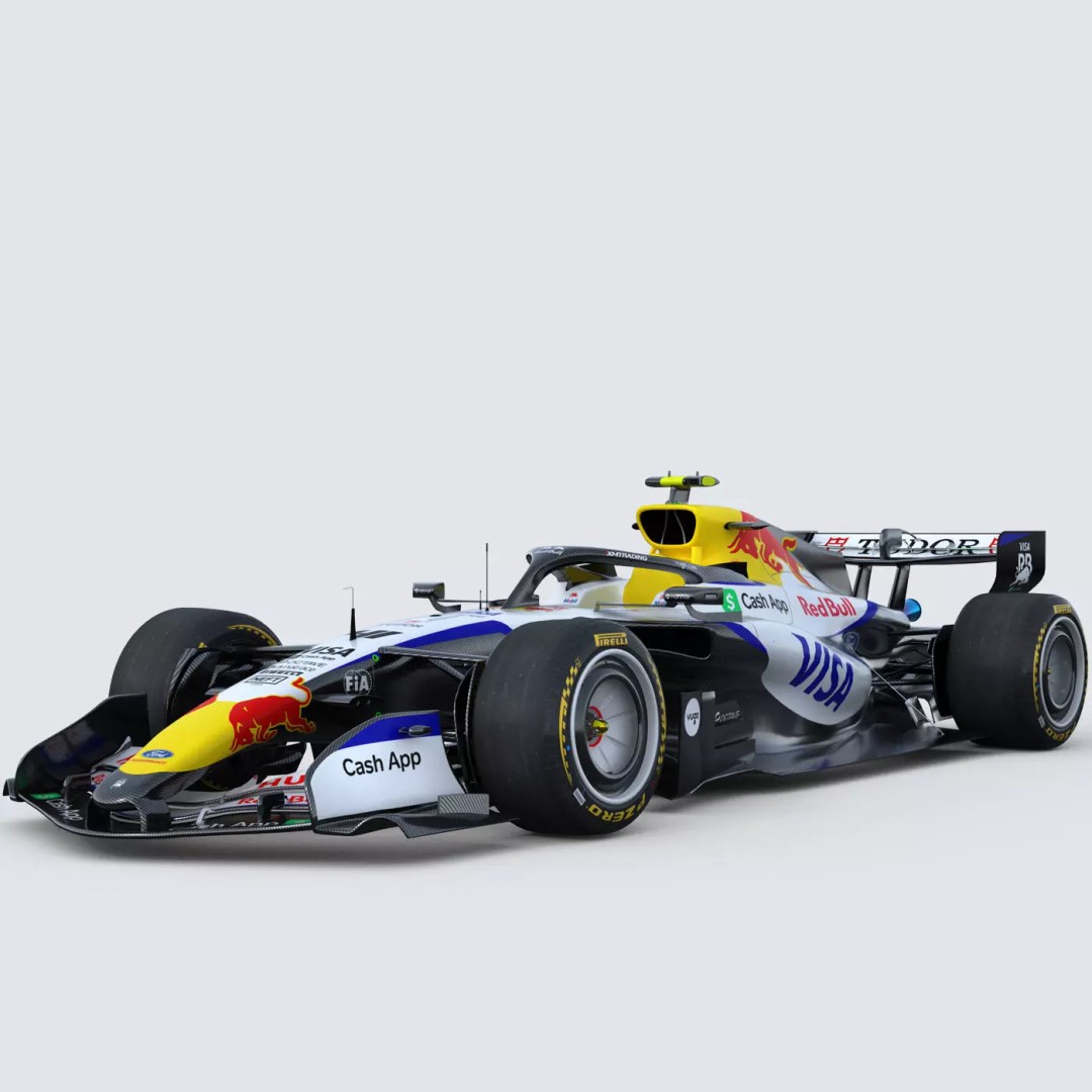 F1 Visa Cash App VICARB03 2026 3D Model – Low Poly Racing Car, FBX - View 2