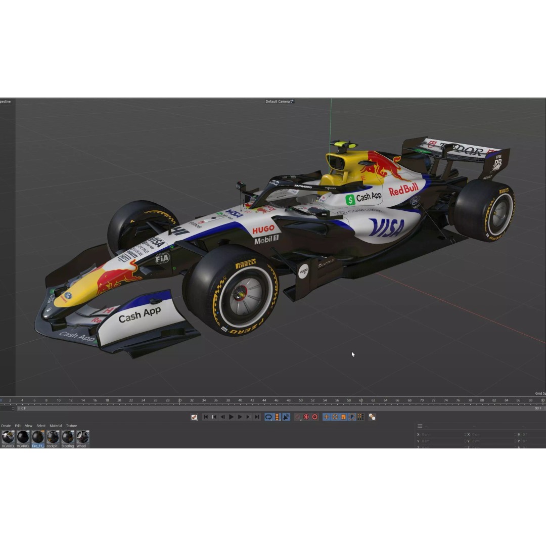 F1 Visa Cash App VICARB03 2026 3D Model – Low Poly Racing Car, FBX - View 26