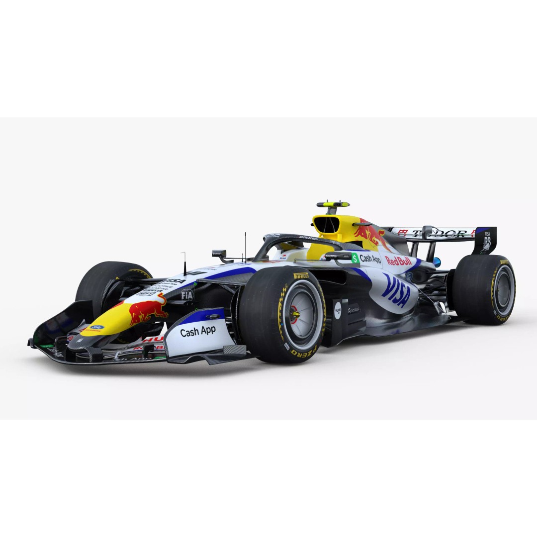F1 Visa Cash App VICARB03 2026 3D Model – Low Poly Racing Car, FBX - View 3