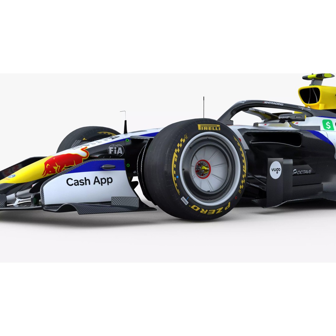 F1 Visa Cash App VICARB03 2026 3D Model – Low Poly Racing Car, FBX - View 4