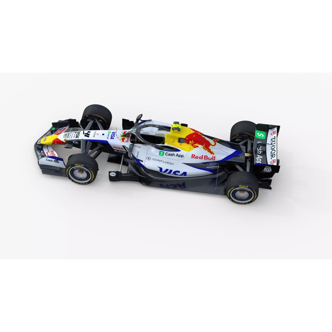 F1 Visa Cash App VICARB03 2026 3D Model – Low Poly Racing Car, FBX - View 6