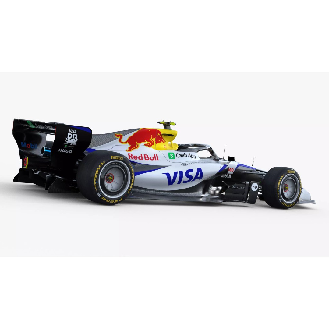 F1 Visa Cash App VICARB03 2026 3D Model – Low Poly Racing Car, FBX - View 7