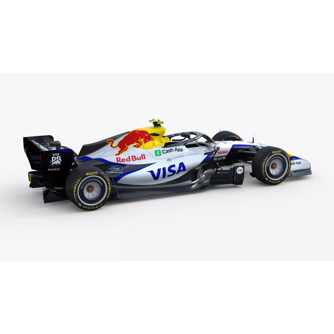 F1 Visa Cash App VICARB03 2026 3D Model – Low Poly Racing Car, FBX - View 9