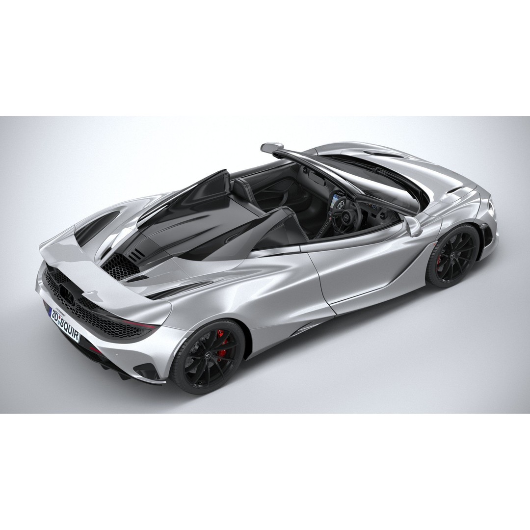 McLaren 750S Spider 2024 3D Model – High Poly Sport Car, FBX, OBJ - View 12