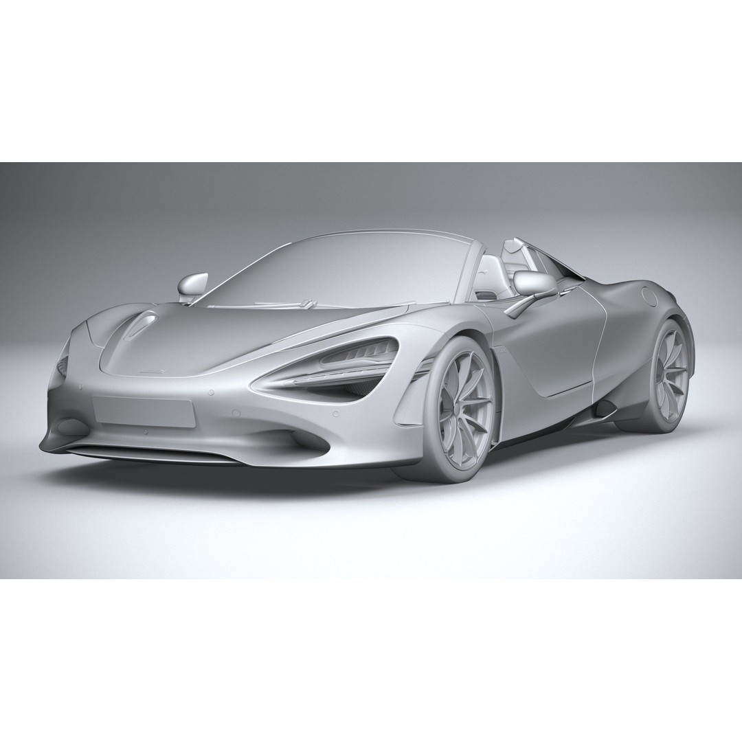 McLaren 750S Spider 2024 3D Model – High Poly Sport Car, FBX, OBJ - View 25