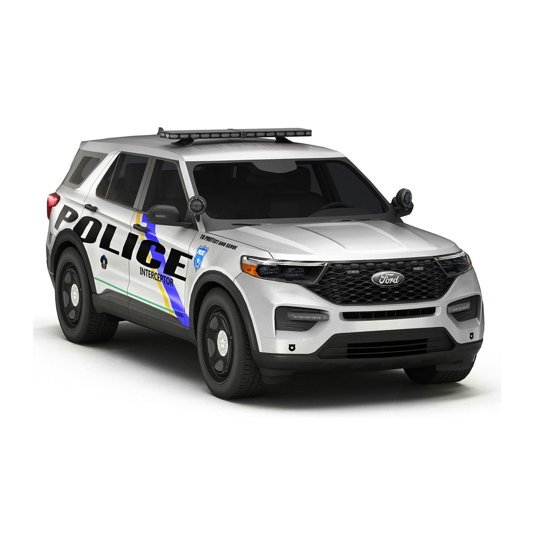 Police Car 3D Model – Low Poly Game Asset, FBX, PBR Textures - View 3