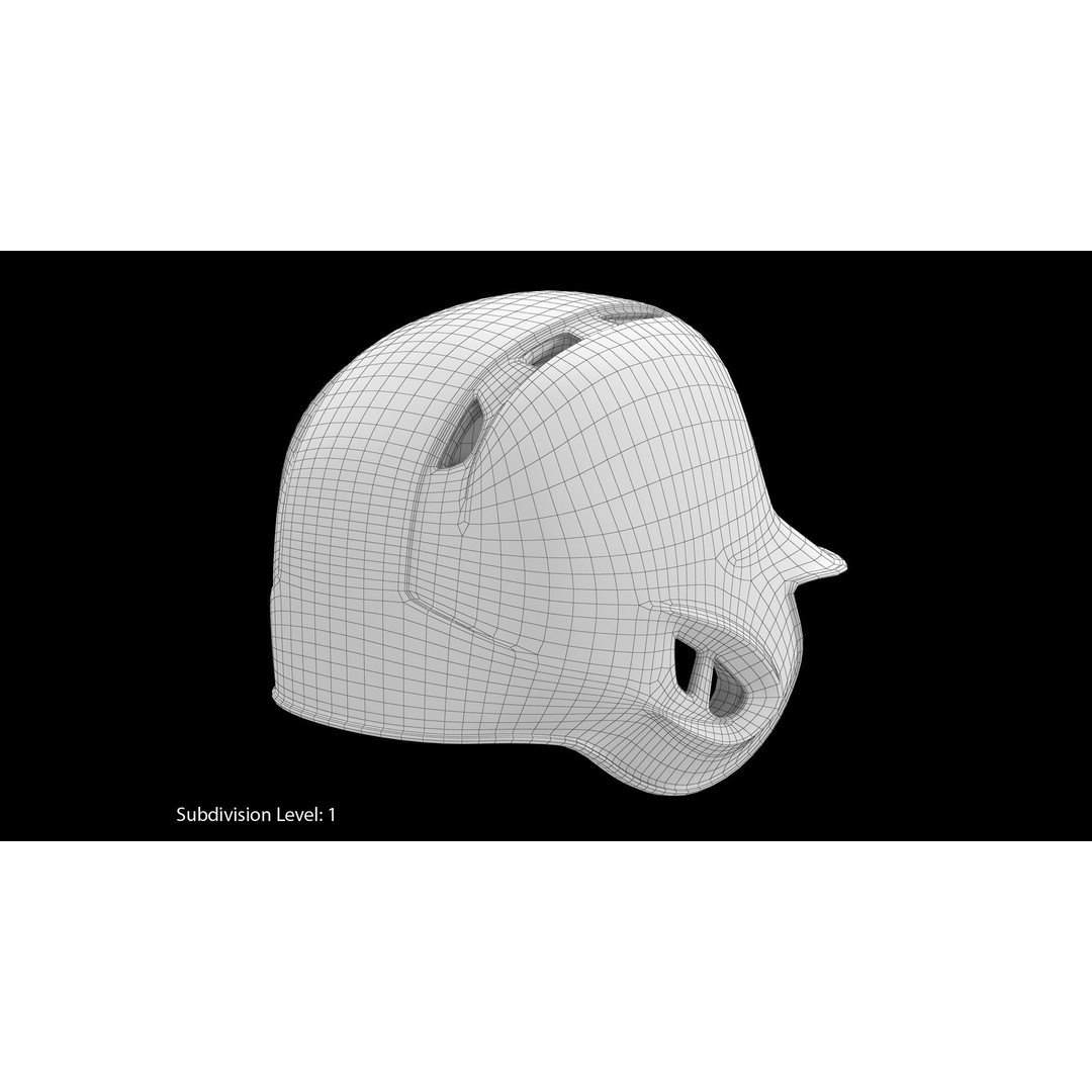 Baseball Helmet 3D Model – Low Poly Deep Blue Gloss Game Asset, FBX - View 10