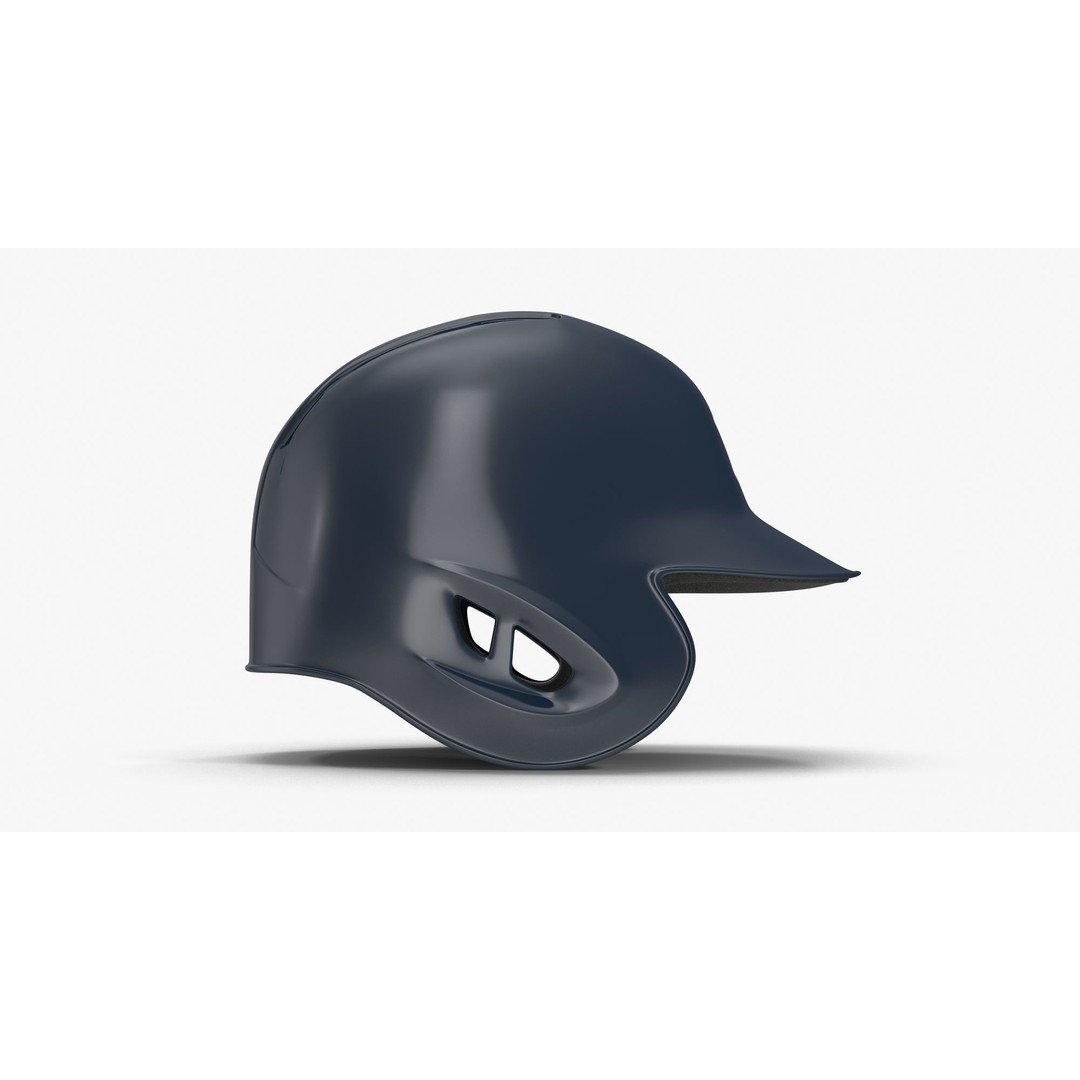 Baseball Helmet 3D Model – Low Poly Deep Blue Gloss Game Asset, FBX - View 11