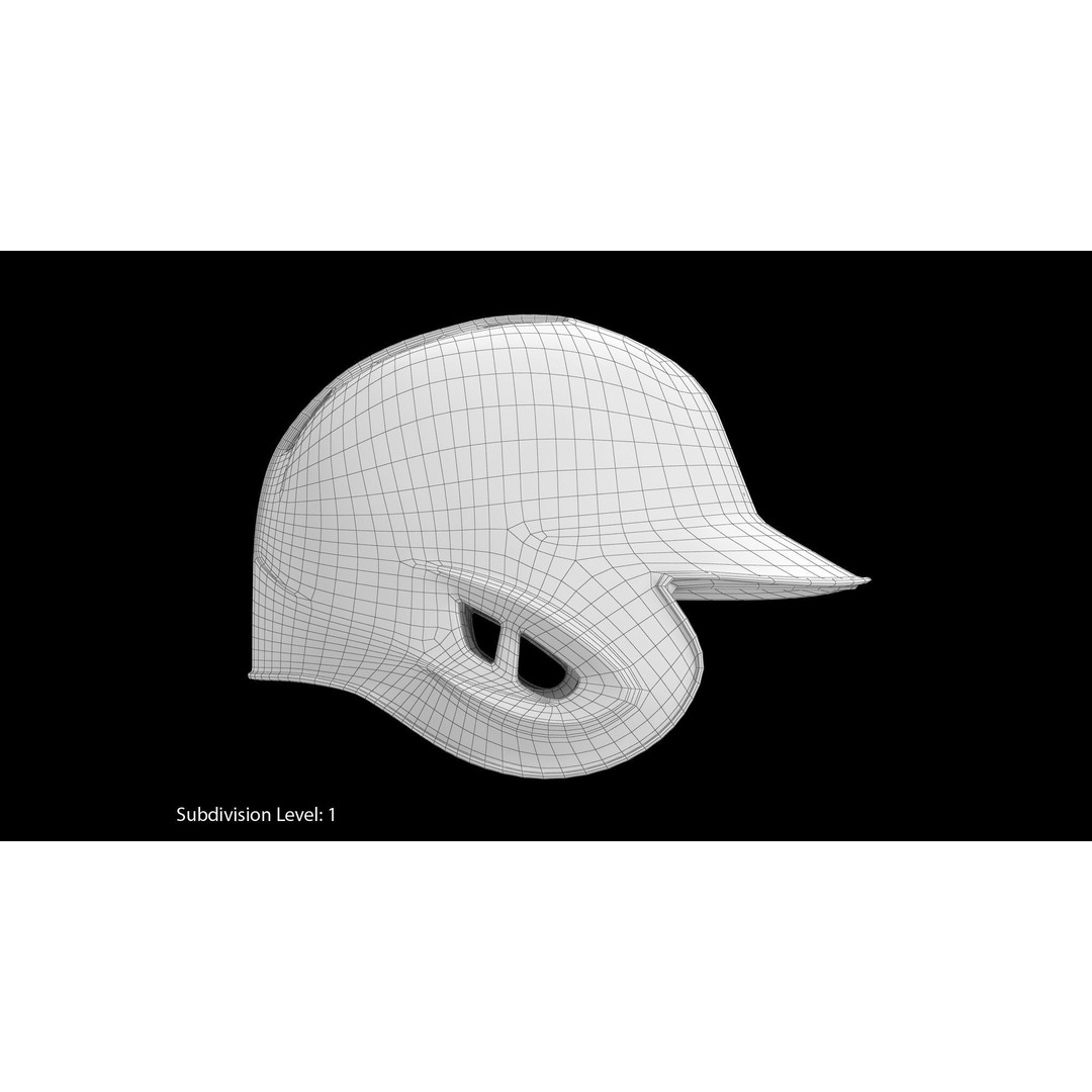 Baseball Helmet 3D Model – Low Poly Deep Blue Gloss Game Asset, FBX - View 13