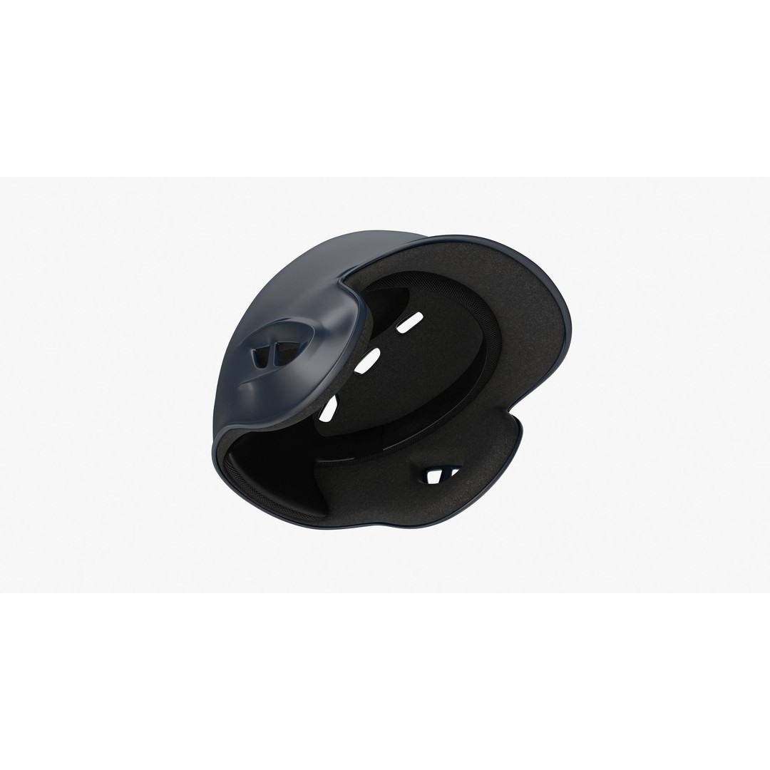 Baseball Helmet 3D Model – Low Poly Deep Blue Gloss Game Asset, FBX - View 14