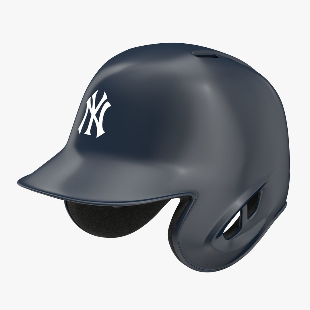 Baseball Helmet 3D Model – Low Poly Deep Blue Gloss Game Asset, FBX - View 20